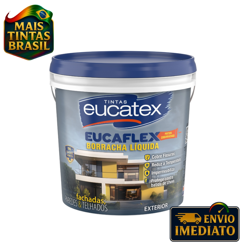 Tinta Emborrachada Líquida Eucatex Fosco Borracha Liquida Impermeabilizante 20kg