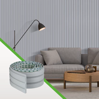 Painel Ripado Laminado de EVA Autocolante Cor Cinza | Linha Play | Envio FULL em Oferta na Shopee