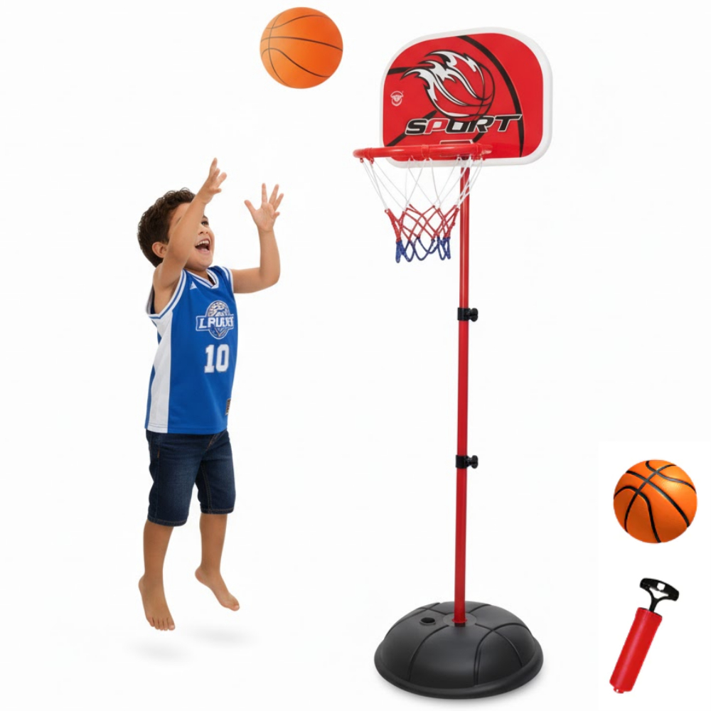 Cesta De Basquete Infantil Com Bola Bomba Aro De Ferro Brinquedo 120cm ...