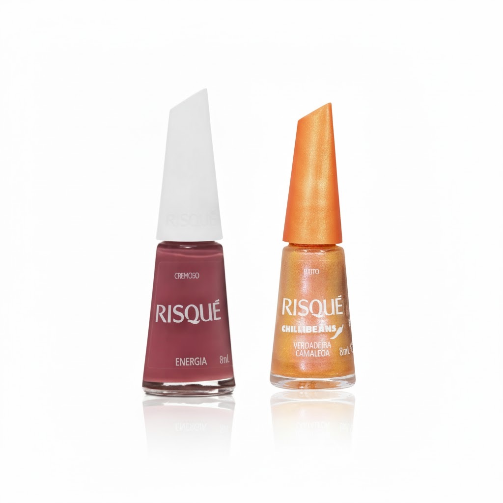 Kit Esmalte Risqué Energia E Verdadeira Camaleoa Longa Duração E Brilho 