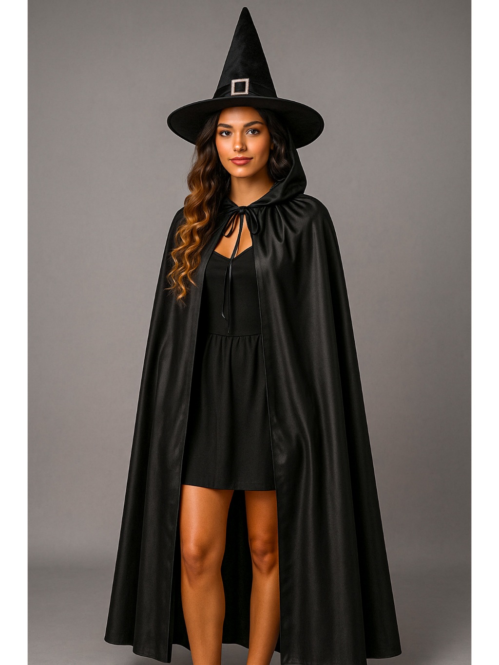 Fantasia de Bruxa Halloween com Capa Preta e Chápeu Terror | Shopee Brasil