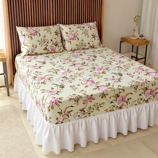 jogo lençol CAMA casal , Queen , King e solteiro acabamento ponto palito tecido 400 fios peletizado em Oferta na Shopee