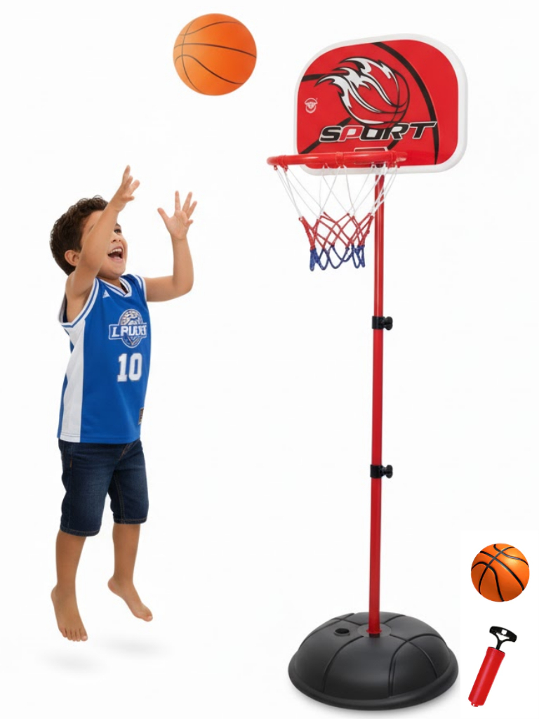 Cesta De Basquete Infantil Com Bola Bomba Aro De Ferro Brinquedo 120cm ...