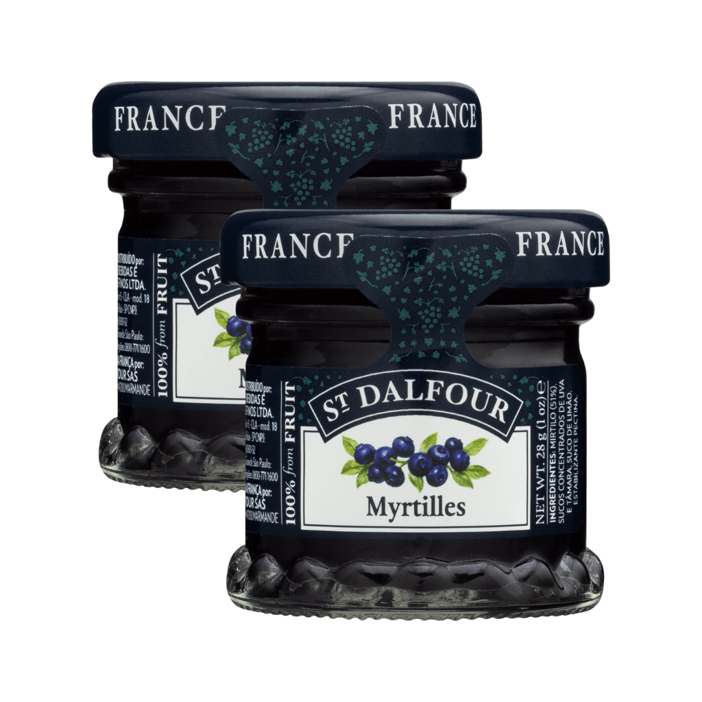 Kit 2 Mini Geleia Francesa Mirtilo (Myrtilles Sauvages) St Dalfour 28g