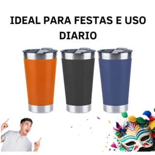 Até 4KIT Copo Térmico (Com Tampa e Abridor) 473m-SALE