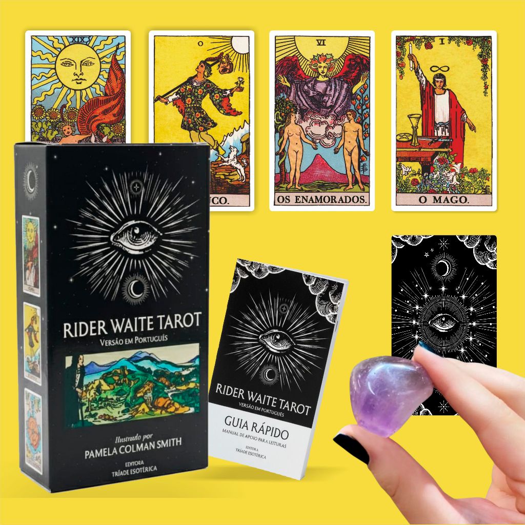 O LENDÁRIO Baralho Tarot Rider Waite para iniciantes Português 78 ...