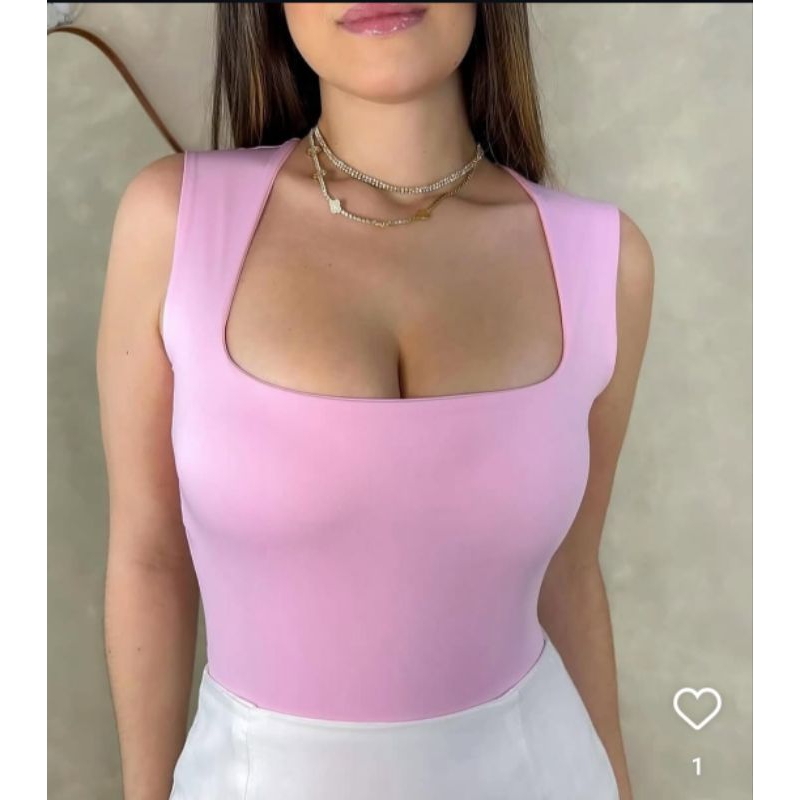 Body Feminino Com Decote Quadrado .Body Collant Feminino