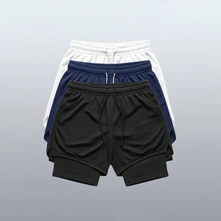 KIT 3 Shorts Masculino 2 em 1 Para Treinos corrida