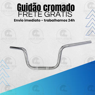 Guidão Cromado Modelo Original Moto Titan Fan CG Cargo Start 125/150/160 Com Rosca Para Pesinho