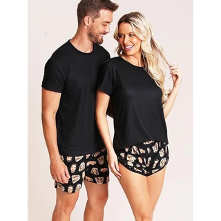short personalizado com fotos de casal moda Short de dormir estampado homem e mulher