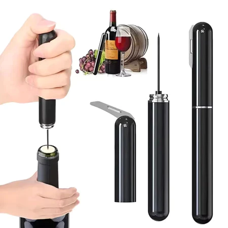 Saca Rolhas Pneumático Abridor Vinho Bomba Ar Pressurizador Agulha Extra Extrai Rolha Fácil Rápido