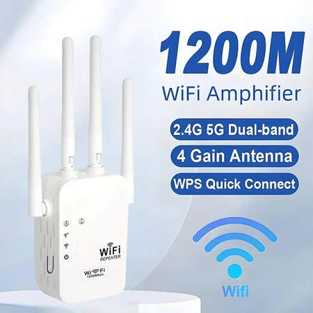 Amplificador de Sinal WiFi Ultra Rápido 1200Mbps - Repetidor com Sinal ...