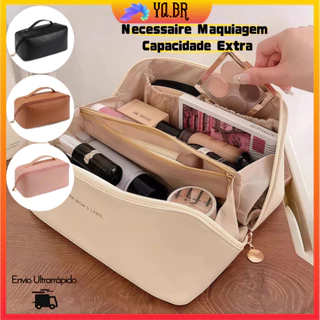 Bolsa Necessaire Organizador de Maquiagem Espaçosa Portátil Ideal para Viagem e Uso Diário em Oferta na Shopee