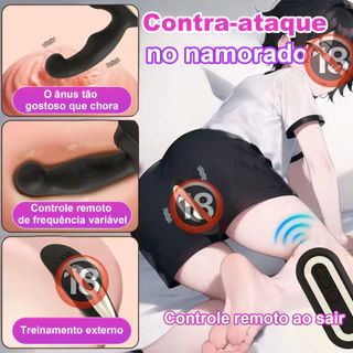 Vibrador Masculino Recarregável Estimulador de Próstata e Períneo Controle Anal Remoto