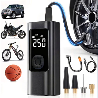 Bomba de Ar Digital Portátil Compressor Inflator Multi-função Calibrador de Carro Recarregável M6