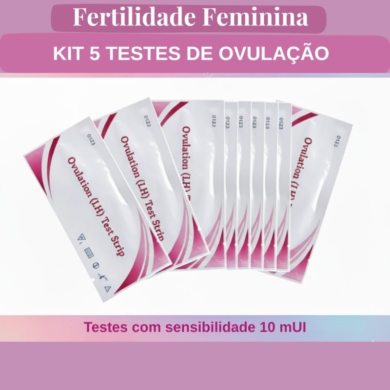 Fertilidade Feminina Kit 5 Testes de Ovulação (LH) Sensibilidade 10 mUI ...