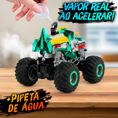 Carrinho controle remoto Big monster 4x4 com luzes e solta fumaça led 
