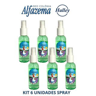 6 Frascos Deo Colônia Alfazema em SPRAY Original Halley 120 ml Unidade