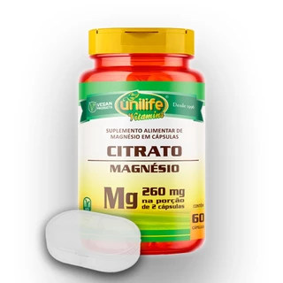 Kit 5 Magnésio citrato Unilife 350mg 60 cápsulas