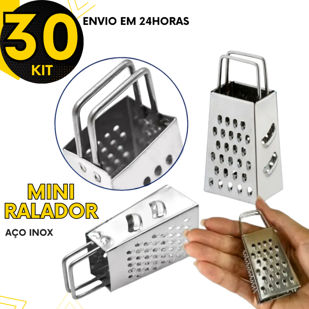 Combo 30 Mini Ralador Aço Inox 4 Faces 3,2