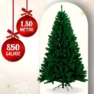 Árvore De Natal 1,80cm Pinheiro Luxo 800 Galhos Cheia Resistente Pinheiro De Natal Tradicional Verde