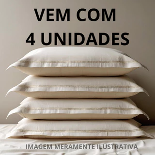 4 Fronhas Toque Aveludado 400 Fios Com 1, 2 ou 04 Unidades Ponto Palito Kit Promoção Hotel Pousada