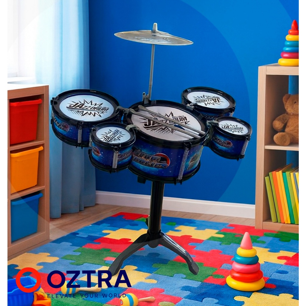 Bateria Infantil de Brinquedo 5 Tambores – Som Realista e Diversão ...