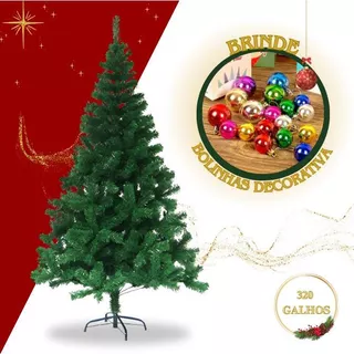 Árvore de Natal 1,80M Pinheiro Grande Base em Metal + 20 Enfeites De Bolas