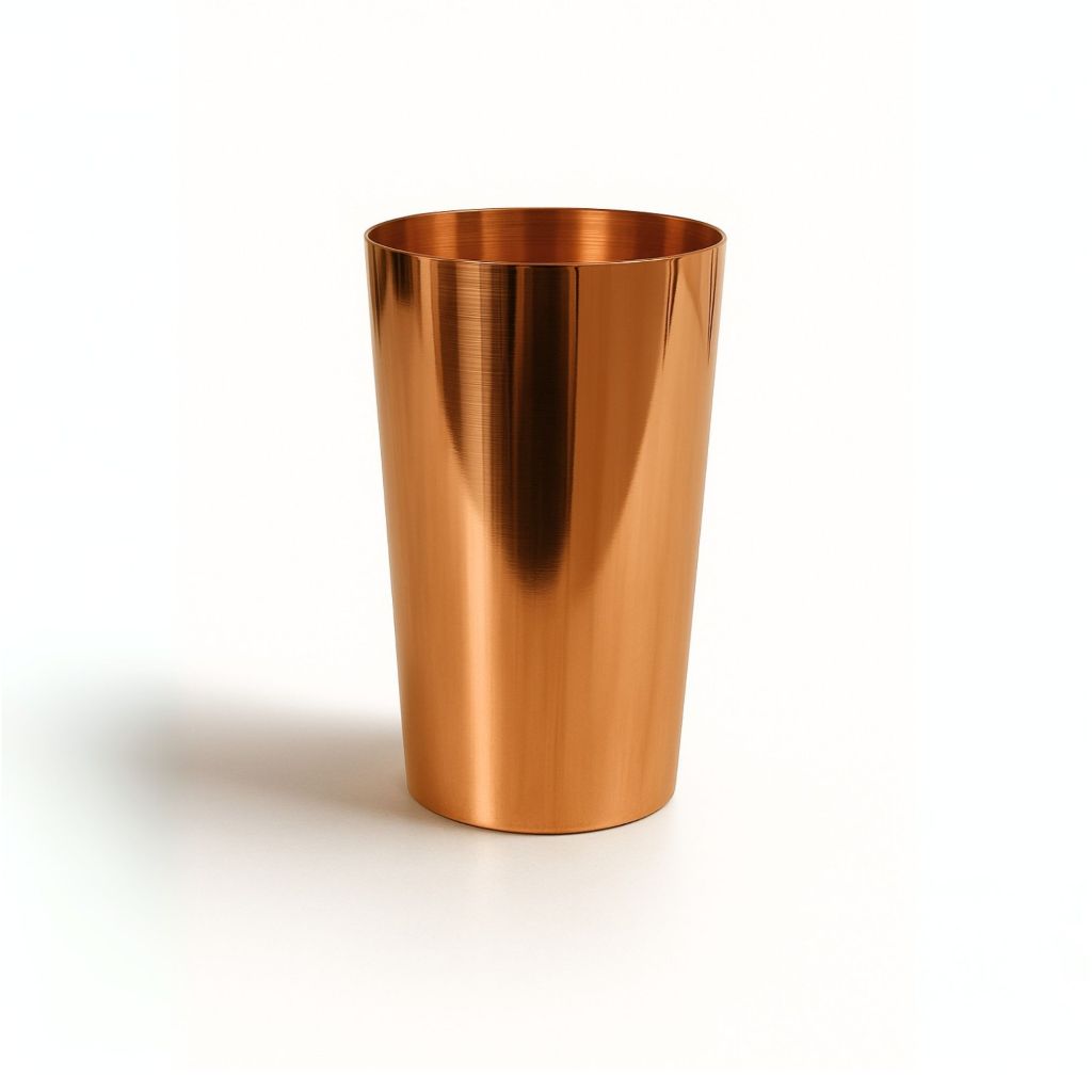 Copo De Cobre Puro 350ml Sem Verniz Para Ayurveda