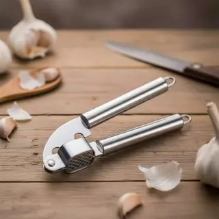 Espremedor de Alho Inox 19cm -Esmagador Manual Reforçado Aço Inoxidável Lavável Máquina de Lavar em Oferta na Shopee