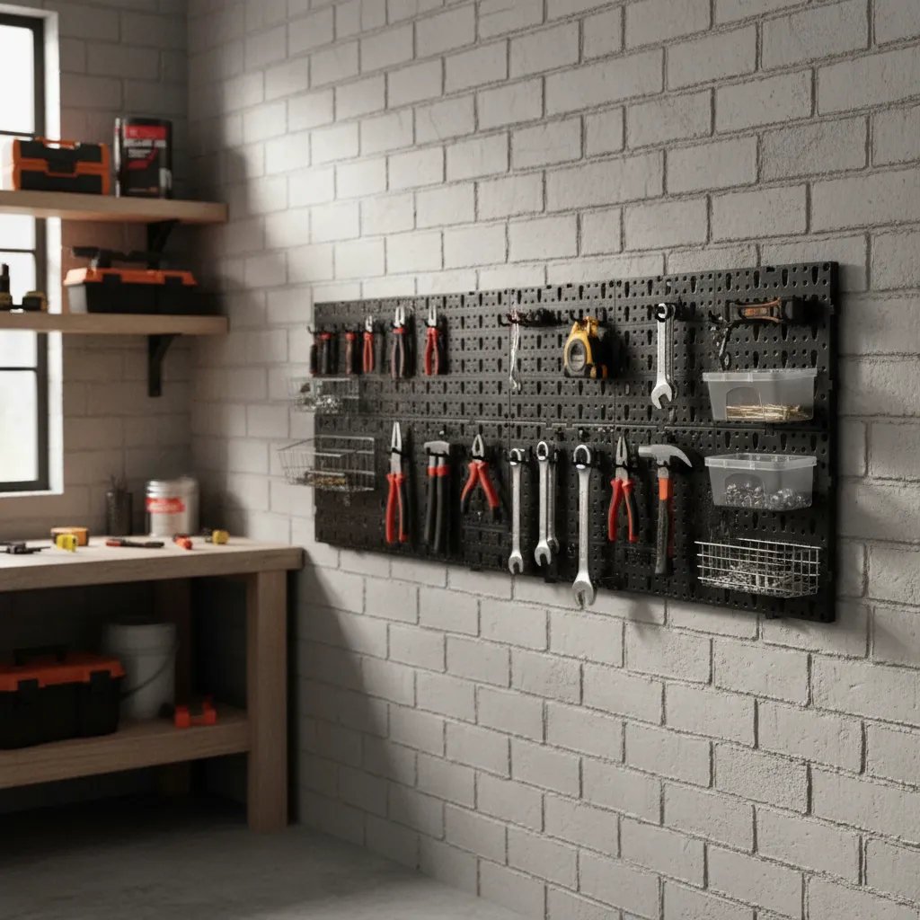 Painel Ferramentas Plástico Organizador Preto