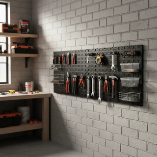 Painel Ferramentas Plástico Organizador Preto