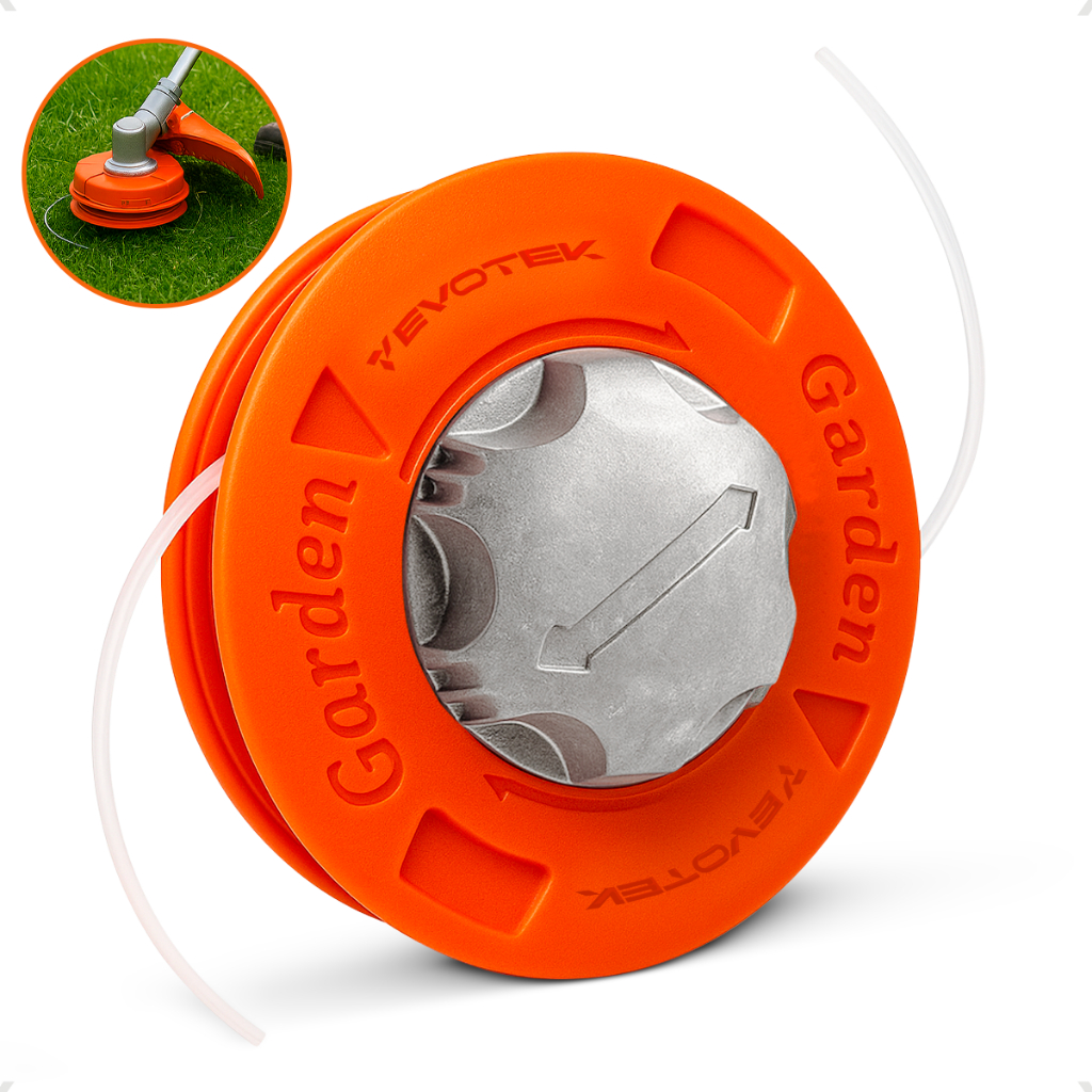 Carretel Automático de Nylon Reforçado Roçadeira Universal Bate/Libera Rosca M10 × 1,25 Carga Rápida