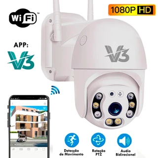 Camera Ip A8 V3 Wifi FullHD Externa Sensor De Movimento Ptz Speed Dome a Prova Agua Zoom e 2 Antenas
