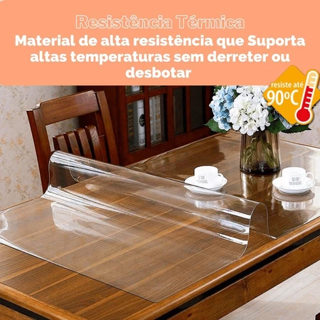 Toalhas de Mesa Transparente PVC Ultra Grossa 4 6 8 Lugares Transparente Cristal Impermeável Térmica