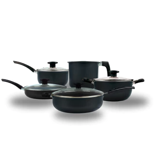 Jogo de Panelas Antiaderentes Variadas 5 Peças Grandes WOK (Premium) Preto. em Oferta na Shopee