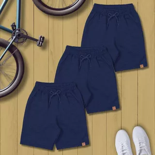 Kit Com 3 Bermudas Moletom infantil Masculino Com 2 bolsos | 100% Algodão | Cores Iguais.