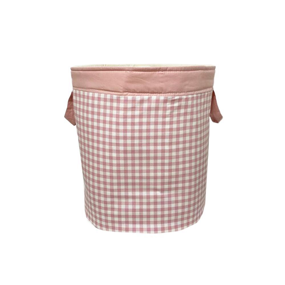 Cesto Organizador de Brinquedos Amarelo Chevron Roupa Suja Redondo Unissex Menina Menino