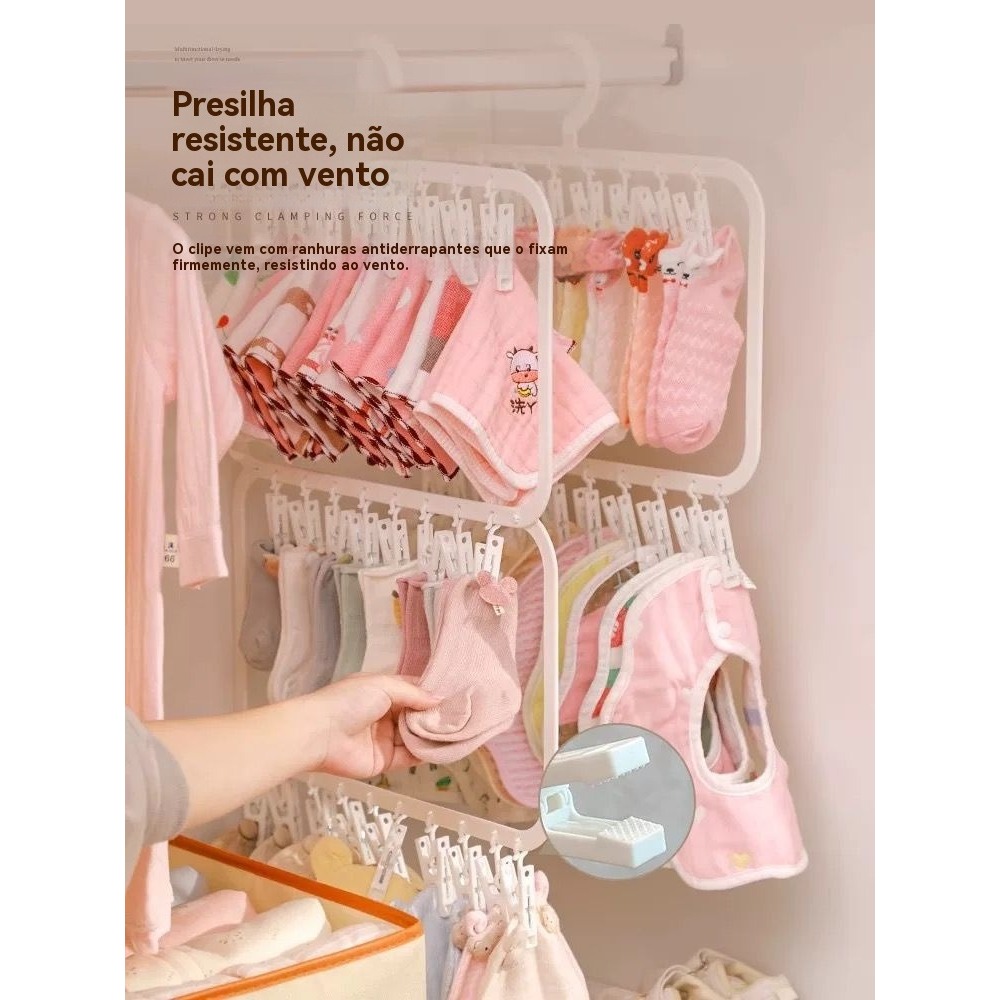 Cabide De Clipe De 1-2 Camadas Para Roupas De Bebê-Organização De ...