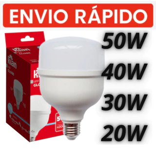 Lâmpada Led 50w, 40w, 30w, 20w, 9w Branca Fria 6500k/Branca Morna 3000k Bivolt Economica