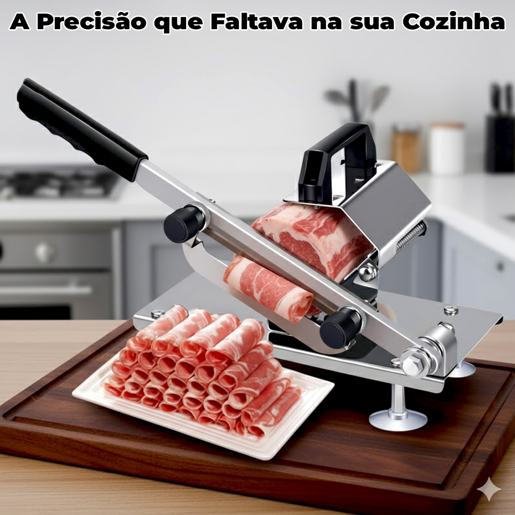 Fatiador Manual de Carne Congelada em Aço Inox Ajustável Cortador de ...