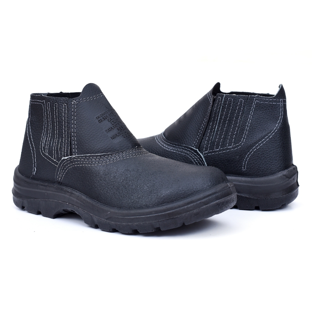 BOTINA VIGILANTE SEGURANÇA BICO PVC COURO RELAX