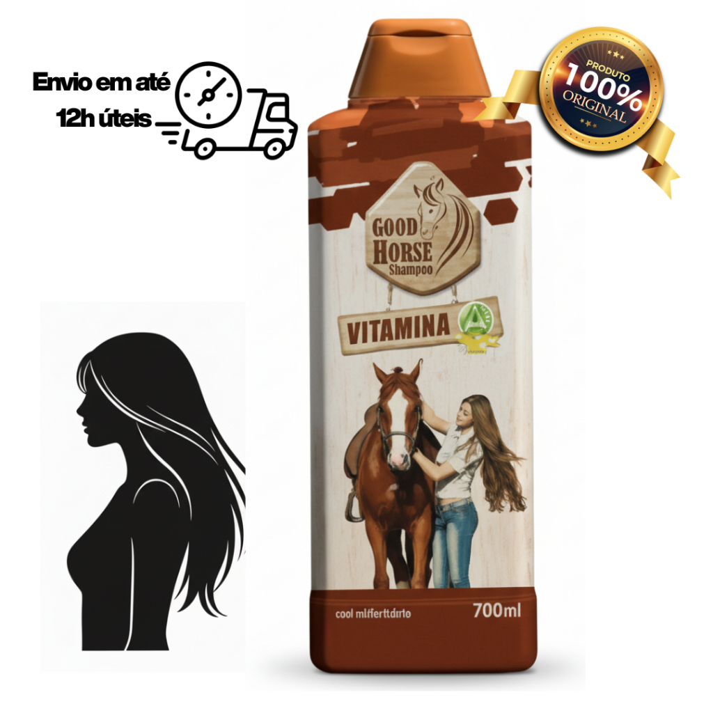 Shampoo Cavalo Original Good Horse Vitamina A para crescer o Cabelo ...