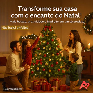 Árvore de Natal Pinheiro 1,50 1,80 2,10 e 2,40m Base Metálica Reforçada Montagem Fácil Fim de Ano