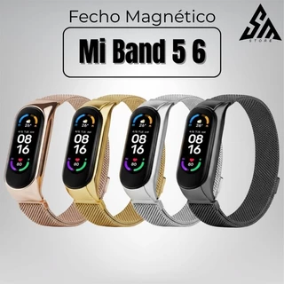 Pulseira Magnética Para Mi Band 5 6 Xiaomi Milanese Metal Acessório de Reposição