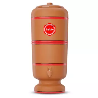 Filtro de Água de Barro (Salute) Total 8 litros com Vela Tripla Ação Esterilizante Elimina Bactérias