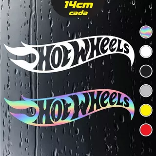 2x adesivos Hot Wheels - Vazados - Várias cores - Holográfico - 14x4cm cada