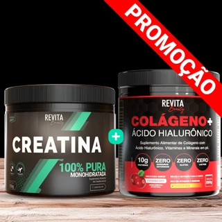 Creatina 100% Pura Monohidratada + Colágeno Hidrolisado com Ácido Hialurônico 250g - Kit Econômico em Oferta na Shopee