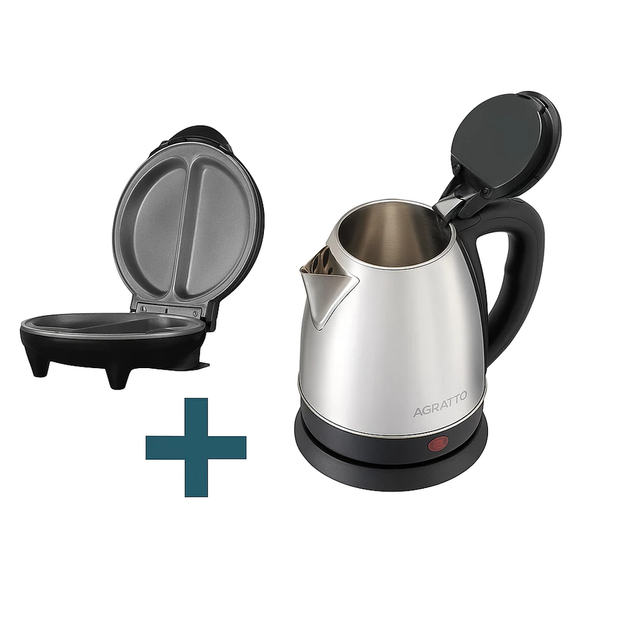 Kit Café Manhã Chaleira Elétrica + Omeleteira Agratto 127v ou 220v