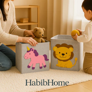 🧸 Caixa Organizadora Infantil em Feltro Premium | Leão, Macaco, Capivara ou Unicórnio | KidsDecor em Oferta na Shopee
